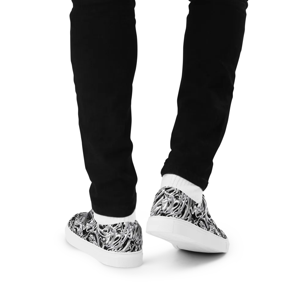 Silver Shadows on Men's Lace-Up Canvas Shoes — Back