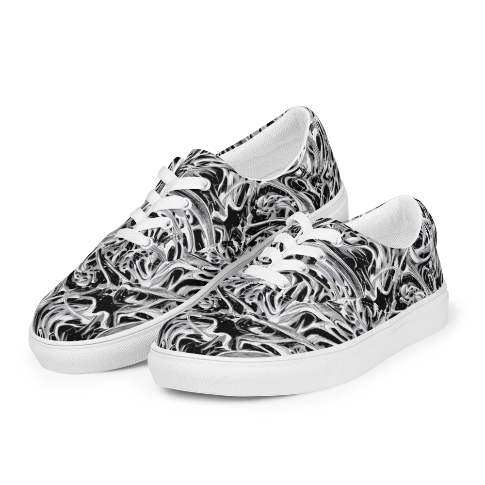 Silver Shadows on Men's Lace-Up Canvas Shoes — Left Front