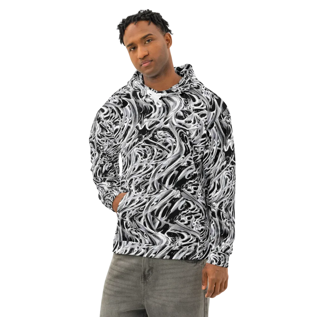 Silver Shadows on Cotton Hoodie — Left Front