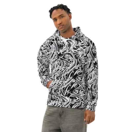 Silver Shadows on a Cotton Hoodie