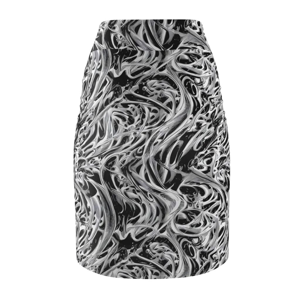 Silver Shadows on Pencil Skirt — Back