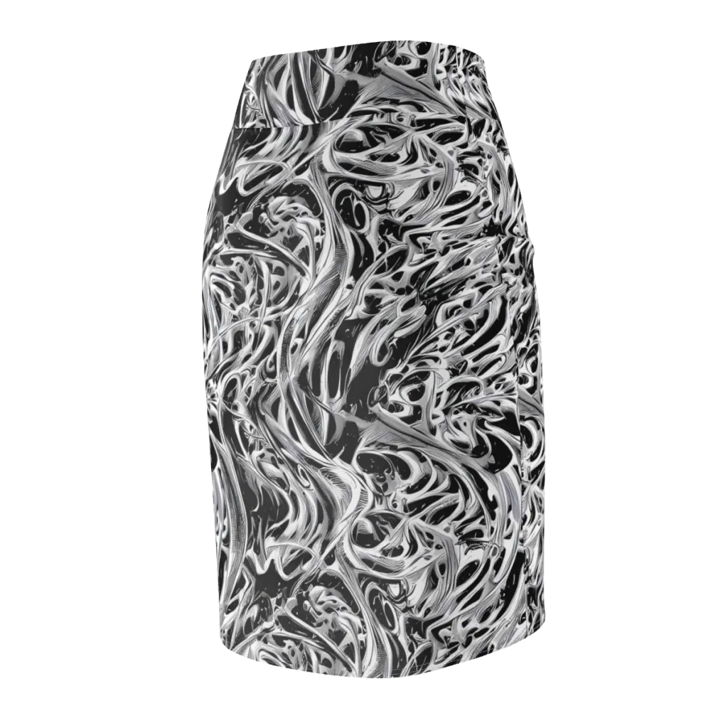 Silver Shadows on Pencil Skirt — Back Side