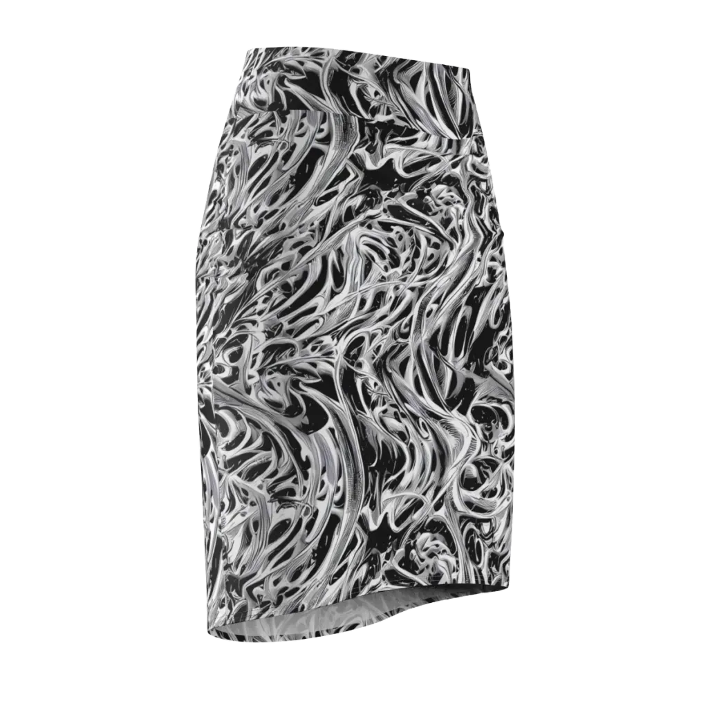 Silver Shadows on Pencil Skirt — Front Side
