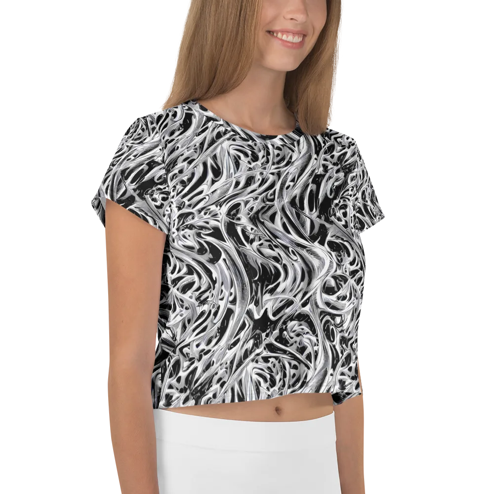 Silver Shadows on Crop Tee — Right