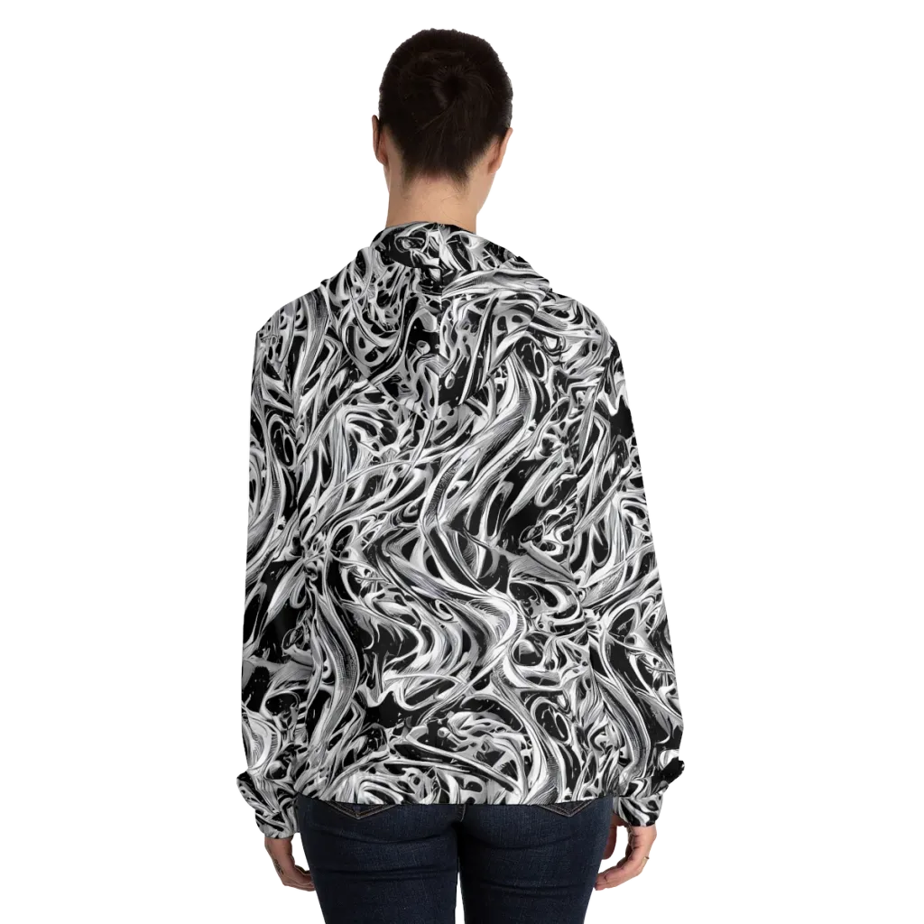 Silver Shadows on Women's Full-Zip Hoodie — Back On Person