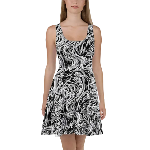 Silver Shadows on a Skater Dress