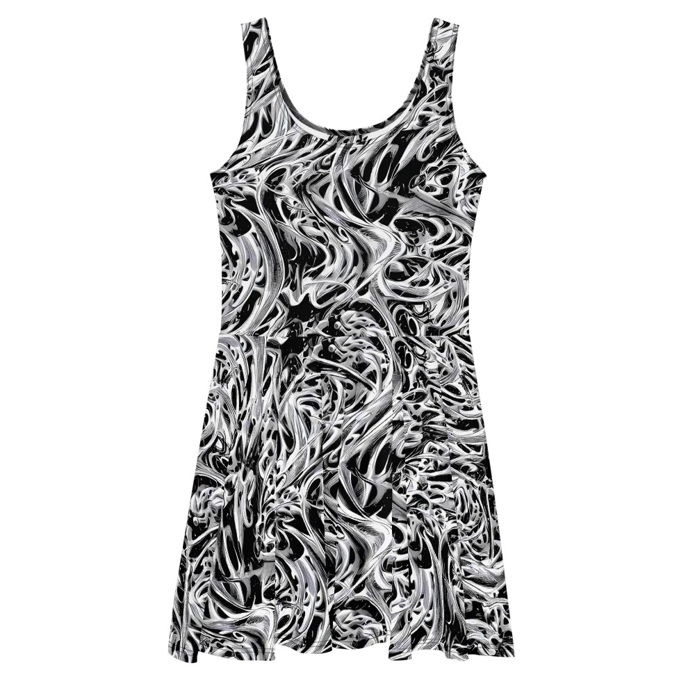 Silver Shadows on Skater Dress — Front