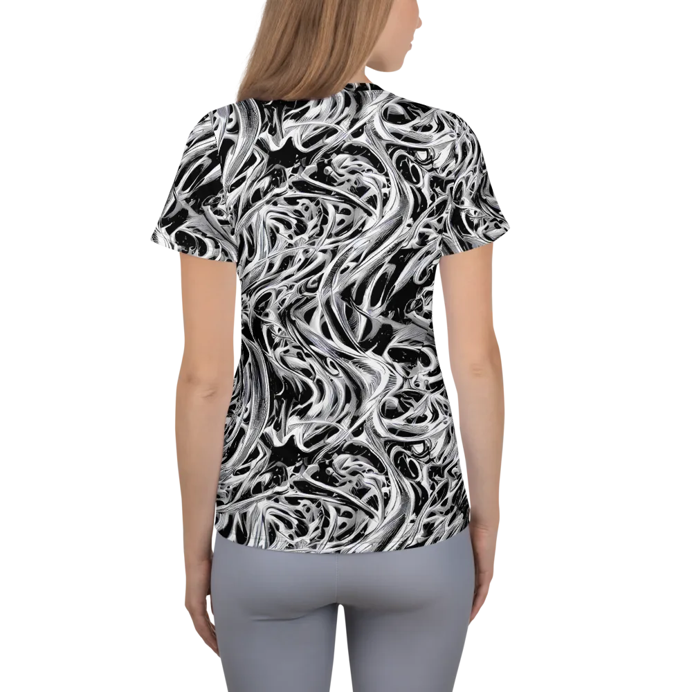Silver Shadows on Women's Athletic T-Shirt — Back
