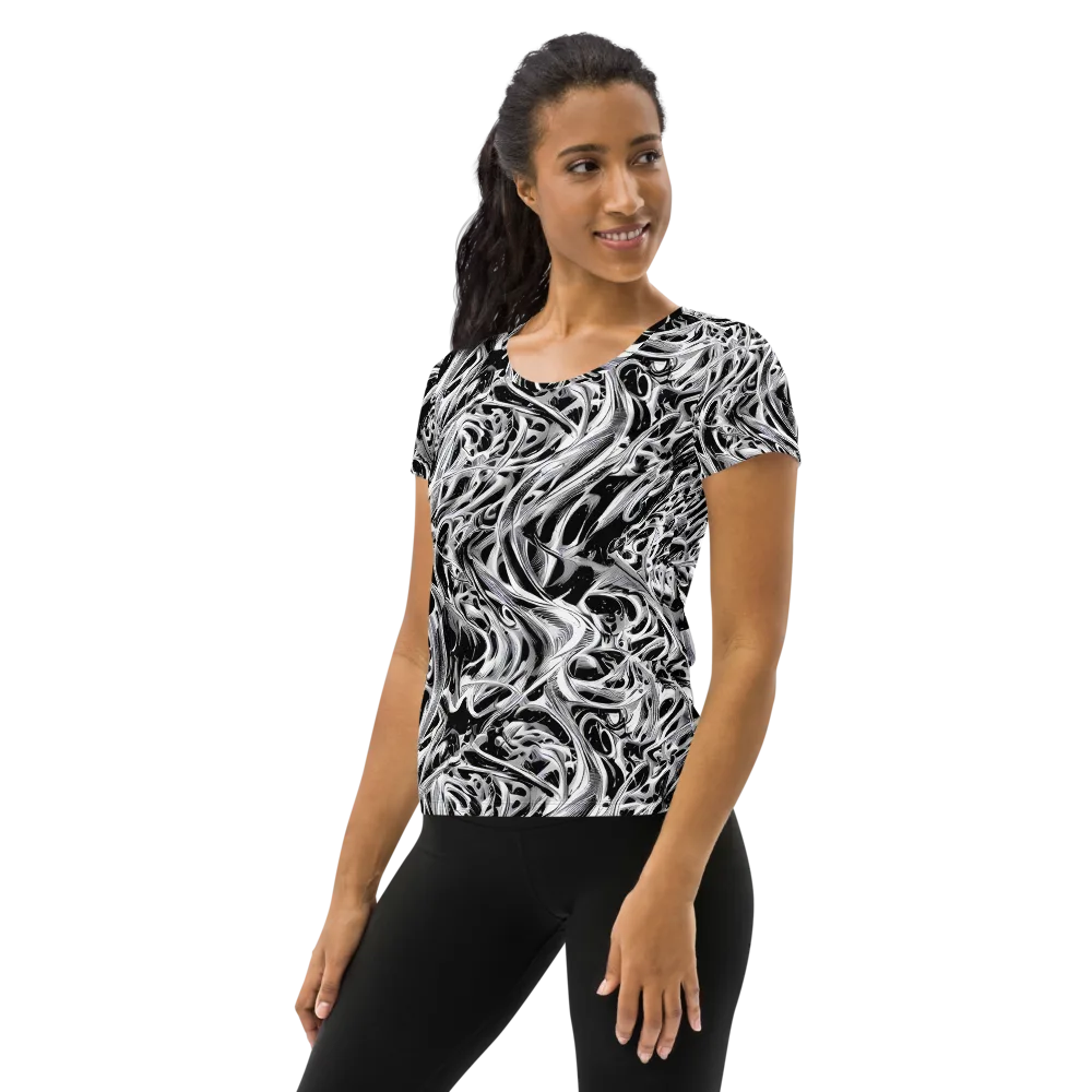 Silver Shadows on Women's Athletic T-Shirt — Left