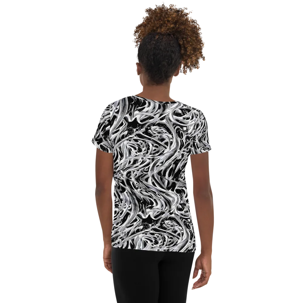 Silver Shadows on Women's Athletic T-Shirt — Back
