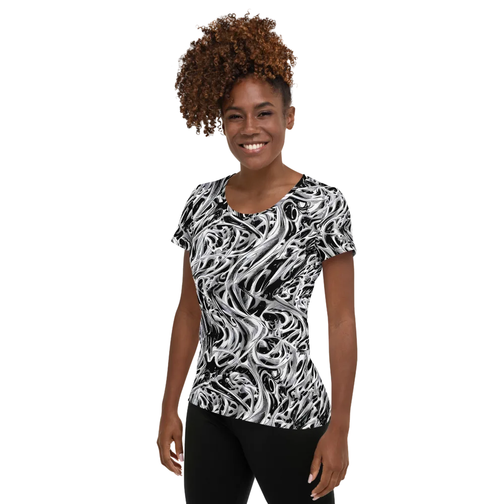 Silver Shadows on Women's Athletic T-Shirt — Left