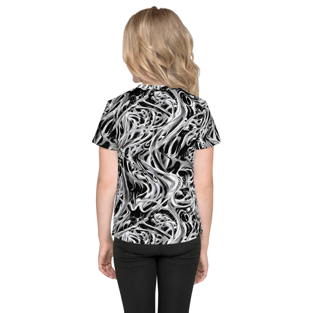 Silver Shadows on Kids Crew Neck T-Shirt — Back