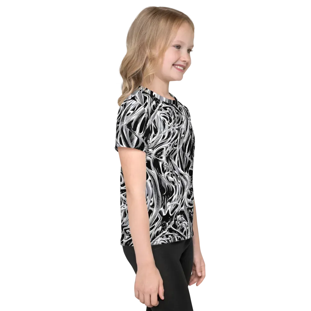Silver Shadows on Kids Crew Neck T-Shirt — Right