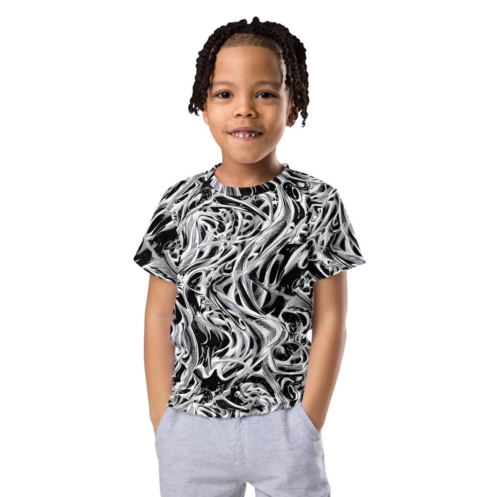 Silver Shadows on Kids Crew Neck T-Shirt — Front
