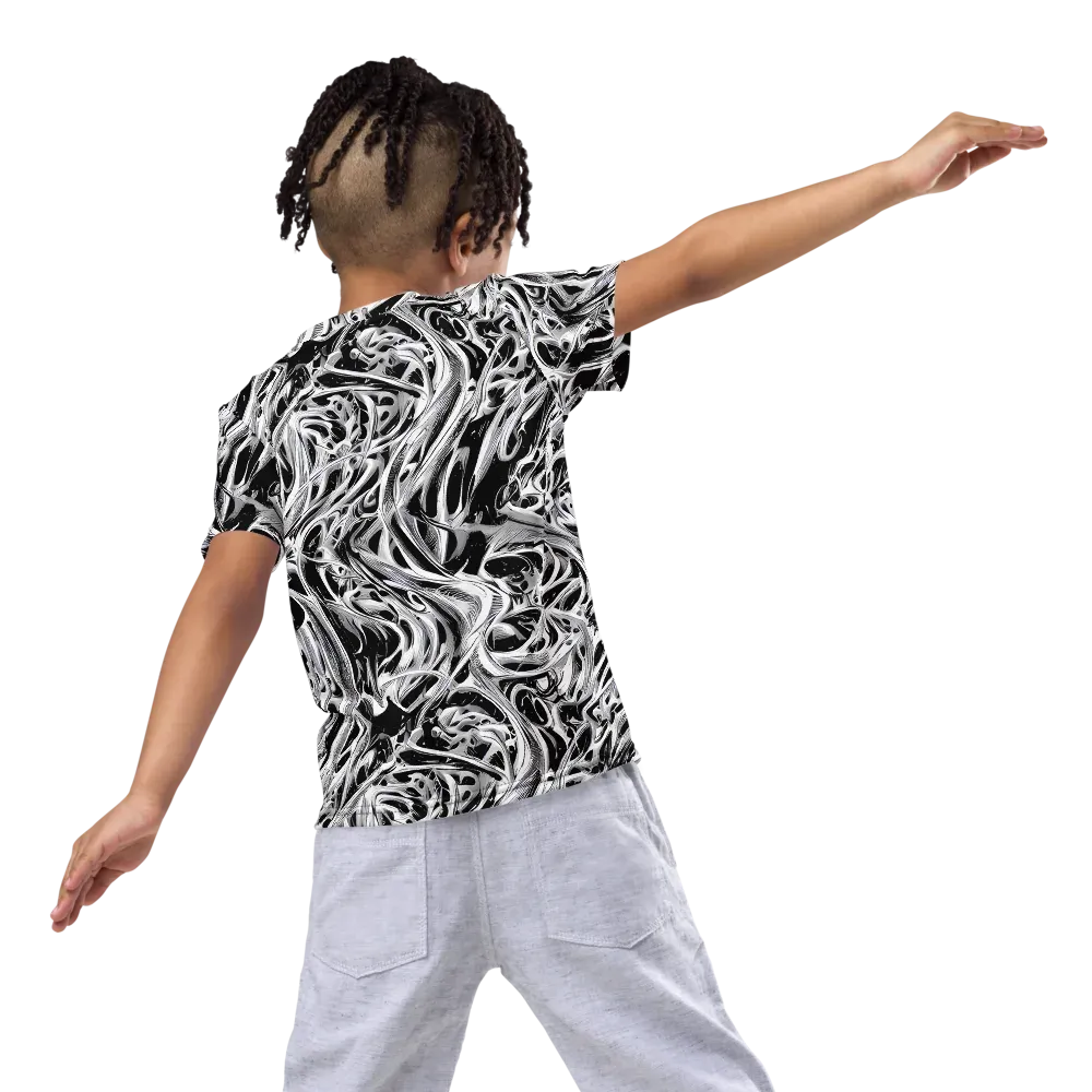 Silver Shadows on Kids Crew Neck T-Shirt — Back