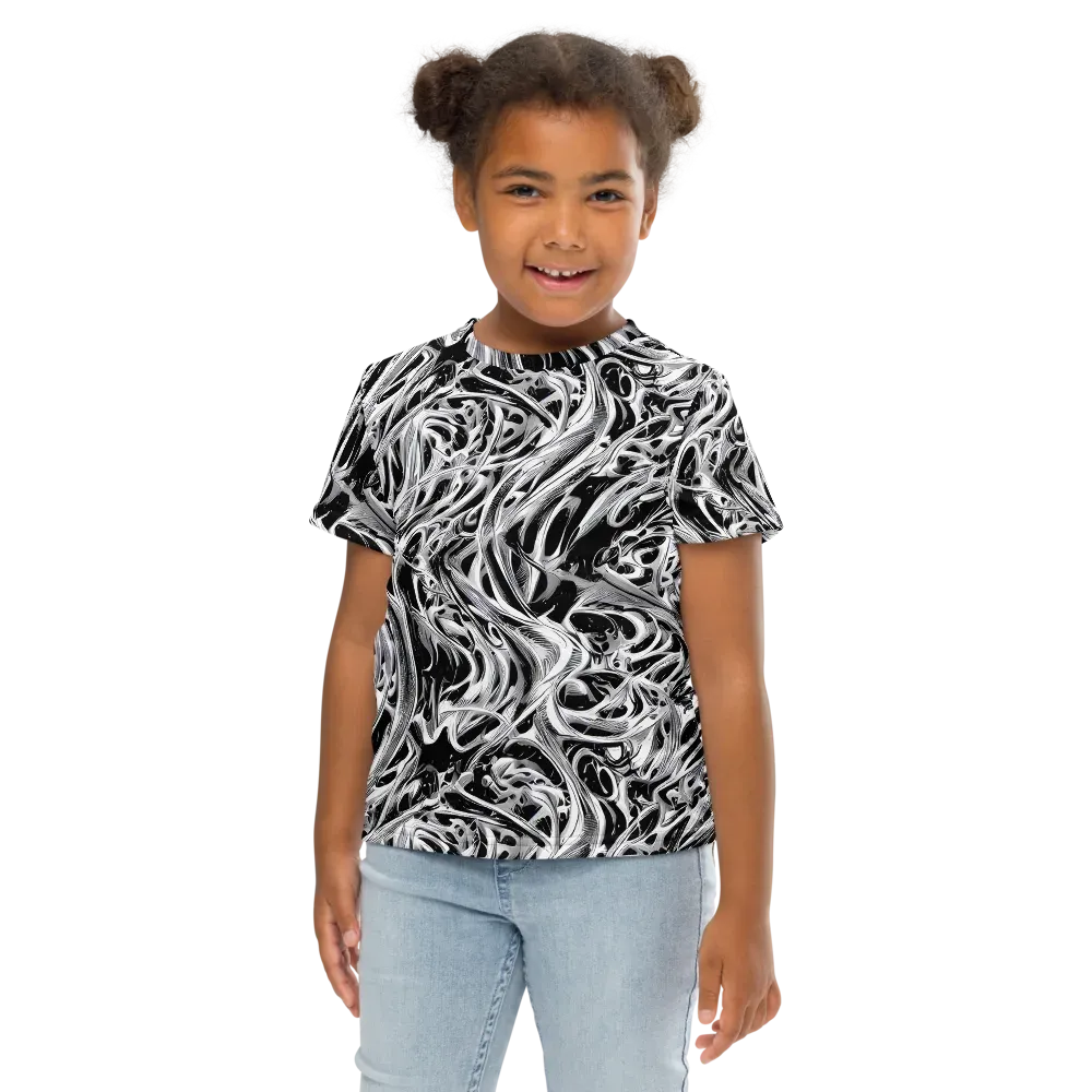 Silver Shadows on Kids Crew Neck T-Shirt — Front