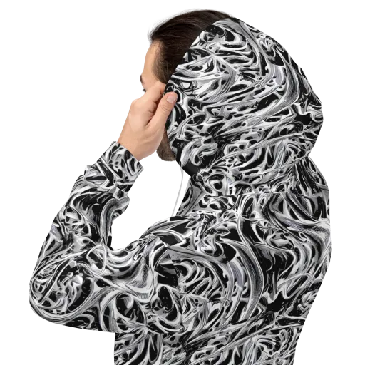 Silver Shadows on a Hoodie