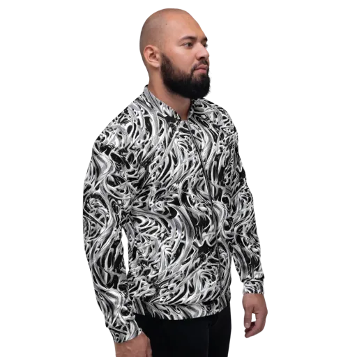 Silver Shadows on a Bomber Jacket