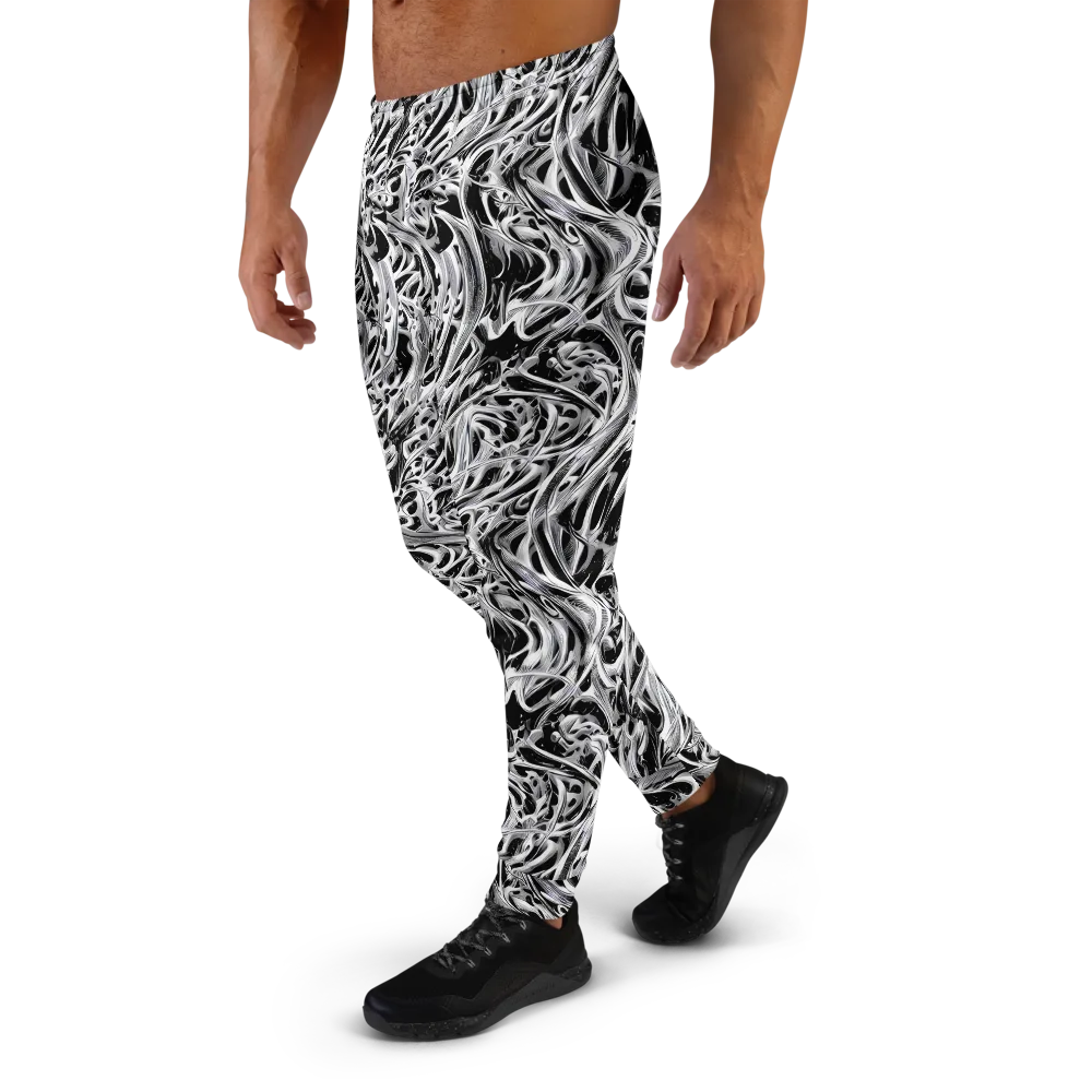 Silver Shadows on Men's Joggers — Left