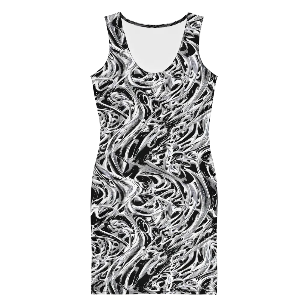 Silver Shadows on Bodycon Dress — Front