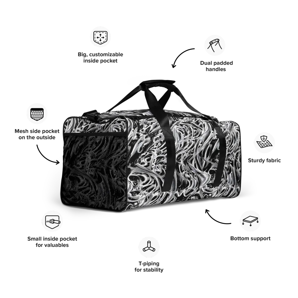 Silver Shadows on Duffle Bag — Right Front