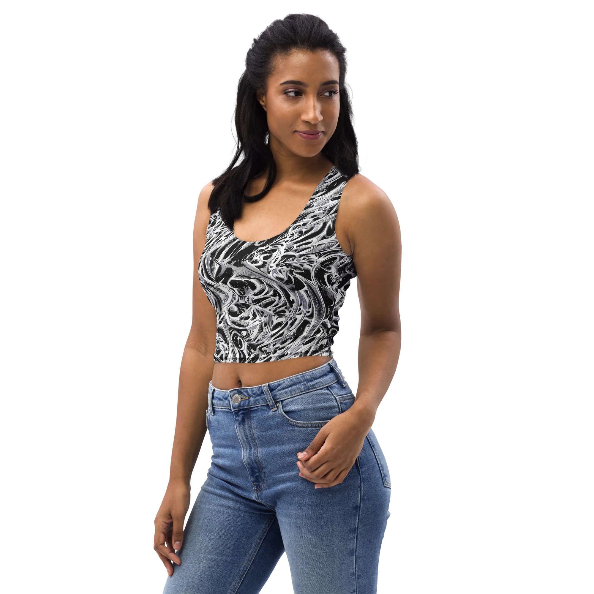 Silver Shadows on Crop Top — Left Front