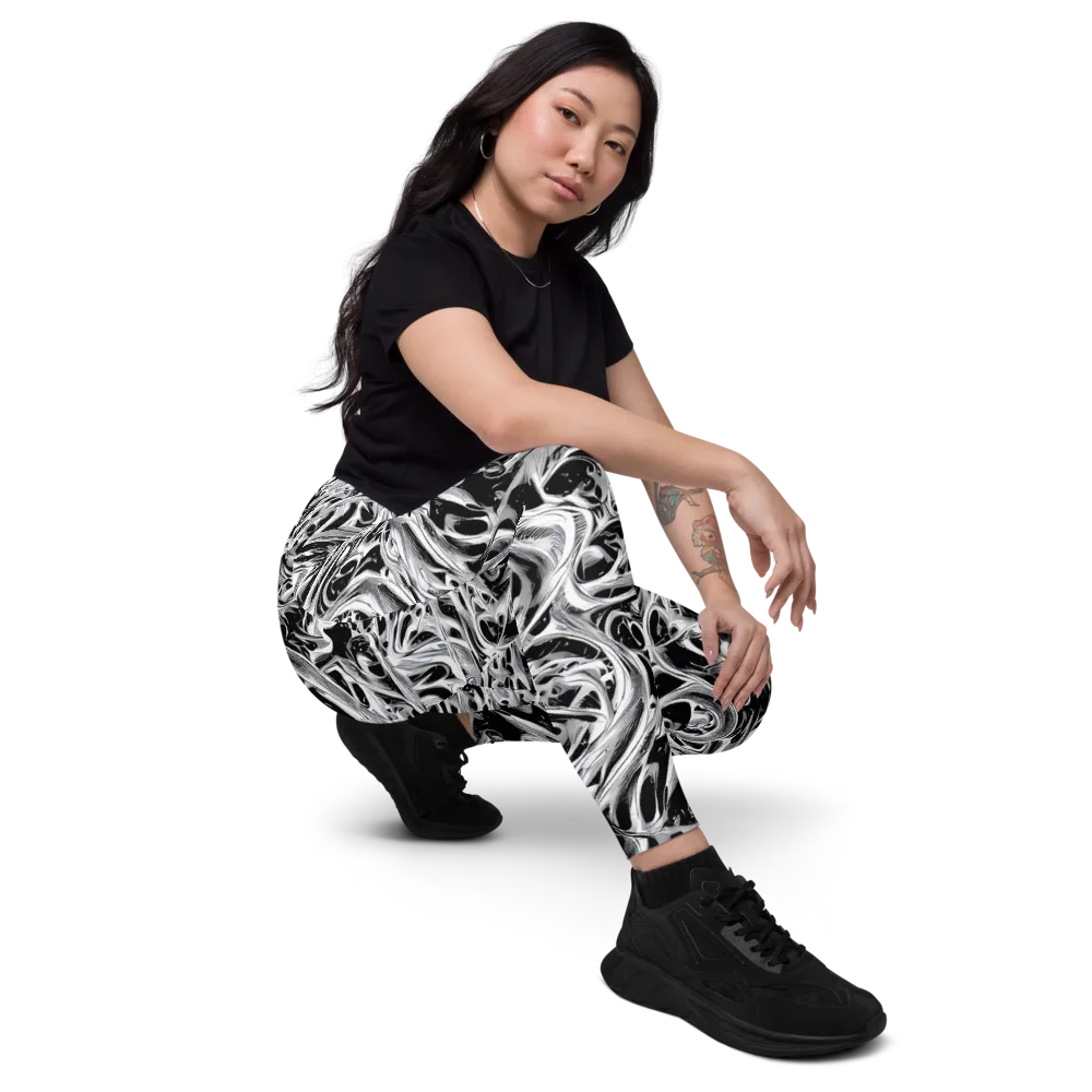 Silver Shadows on Leggings with Pockets — Right Front