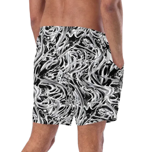 Silver Shadows on a Swim Trunks