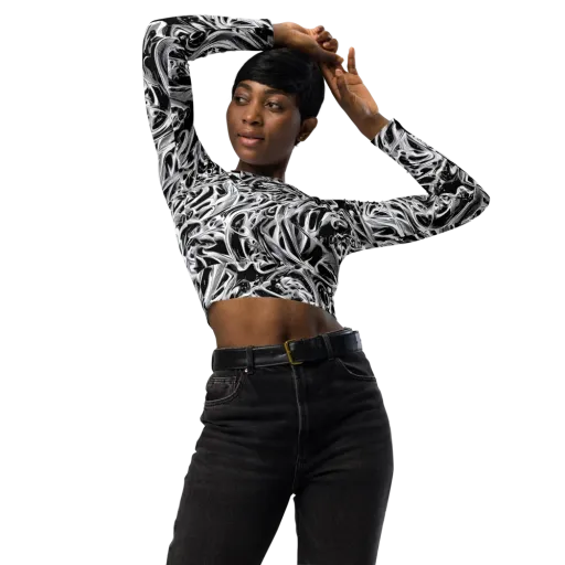 Silver Shadows on a Long Sleeve Crop Top