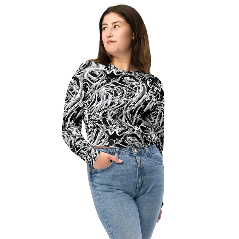 Silver Shadows on Long Sleeve Crop Top — Front