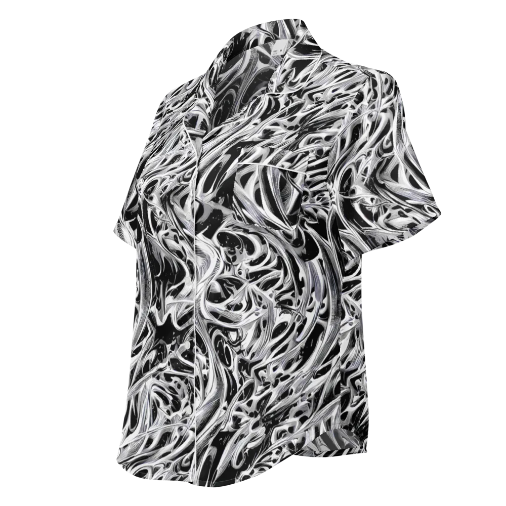 Silver Shadows on Women's Short Sleeve Pajama Top — Left Front
