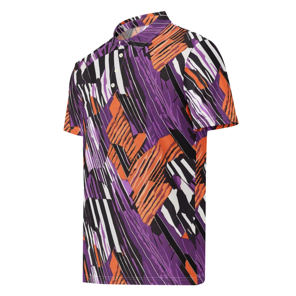 Electric Tigerstripe on Men's Slim Fit Polo Shirt — Left Front