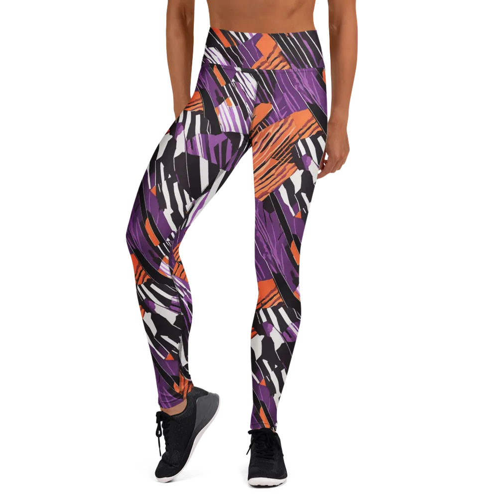 Electric Tigerstripe on Yoga Leggings — Front