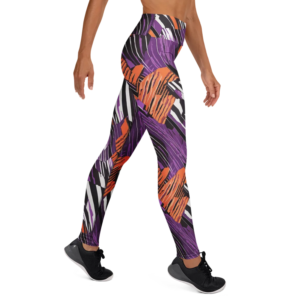 Electric Tigerstripe on Yoga Leggings — Right
