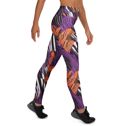 Electric Tigerstripe on a Yoga Leggings