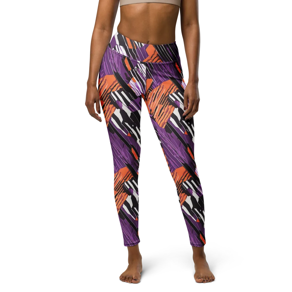 Electric Tigerstripe on Yoga Leggings — Front