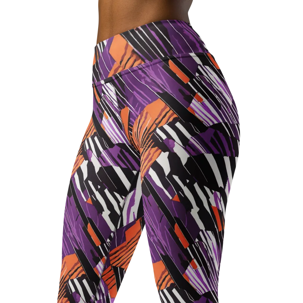 Electric Tigerstripe on Yoga Leggings — Left Front
