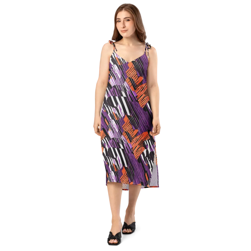 Electric Tigerstripe on Slip Dress — Front