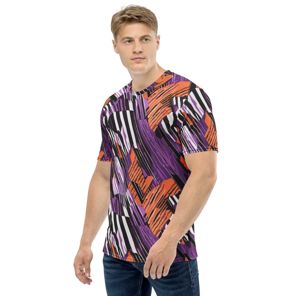 Electric Tigerstripe on Men's Crew Neck T-Shirt — Left