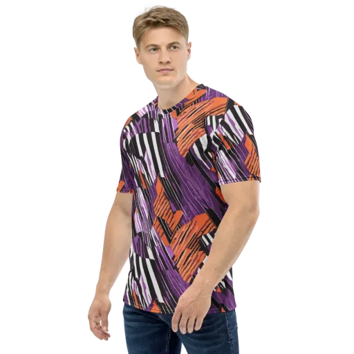 Electric Tigerstripe on a Men's Crew Neck T-Shirt