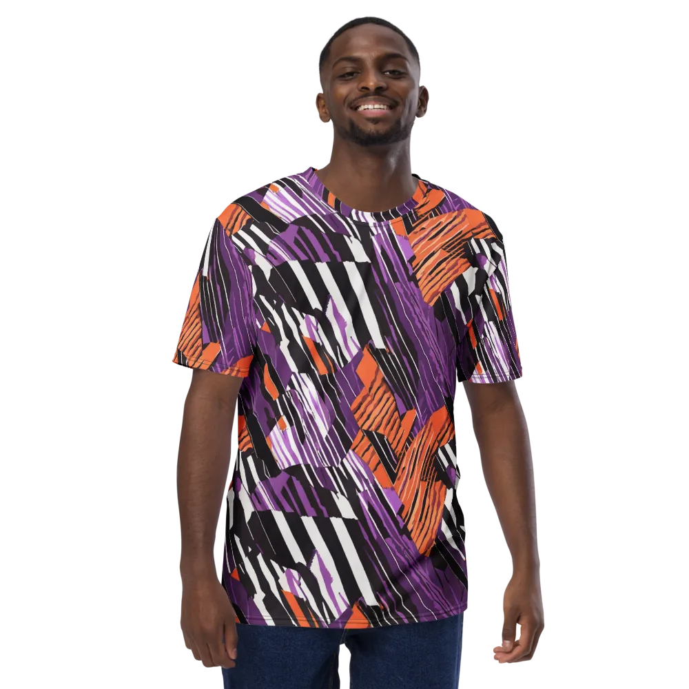 Electric Tigerstripe on Men's Crew Neck T-Shirt — Front