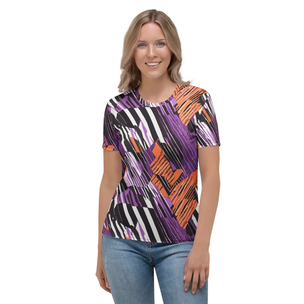 Electric Tigerstripe on Women's Crew Neck T-Shirt — Front