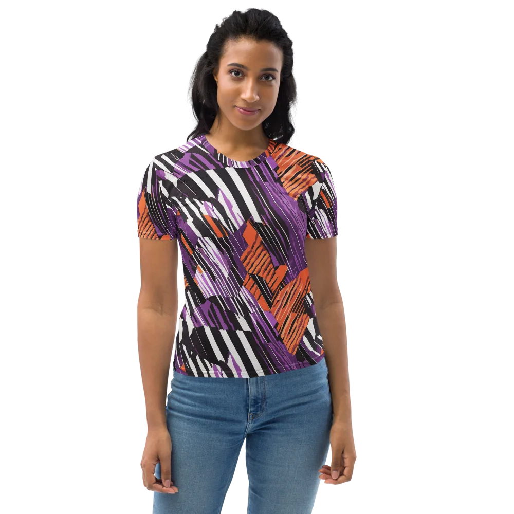 Electric Tigerstripe on Women's Crew Neck T-Shirt — Front