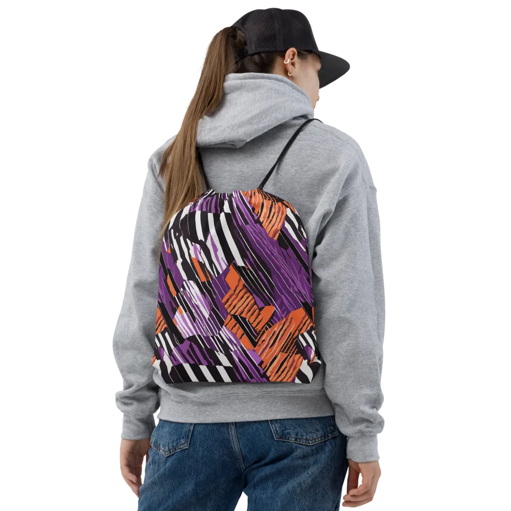 Electric Tigerstripe on Drawstring Bag — Front