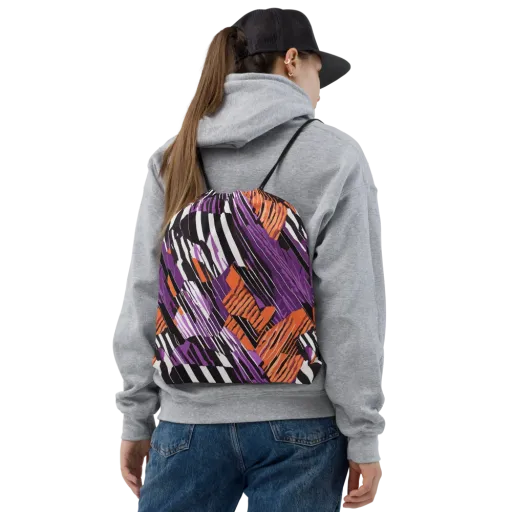 Electric Tigerstripe on a Drawstring Bag