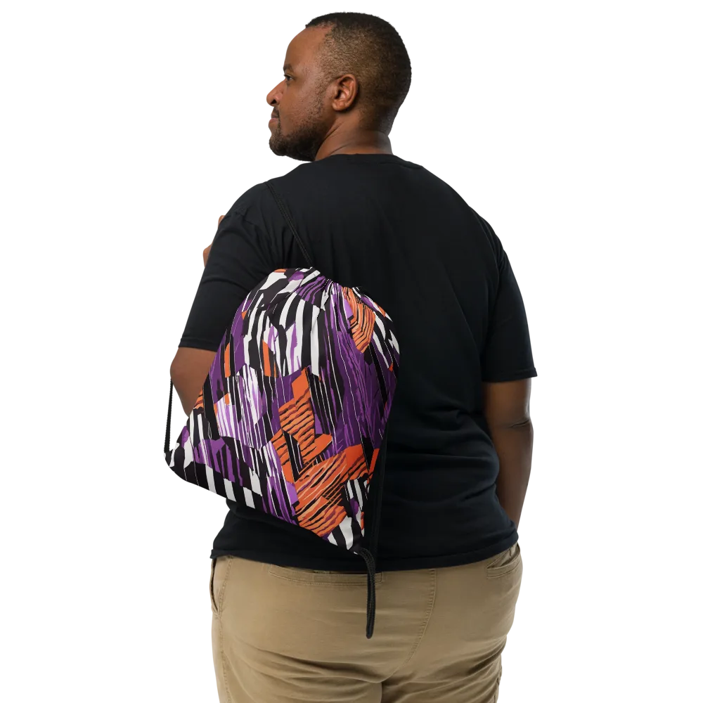 Electric Tigerstripe on Drawstring Bag — Front