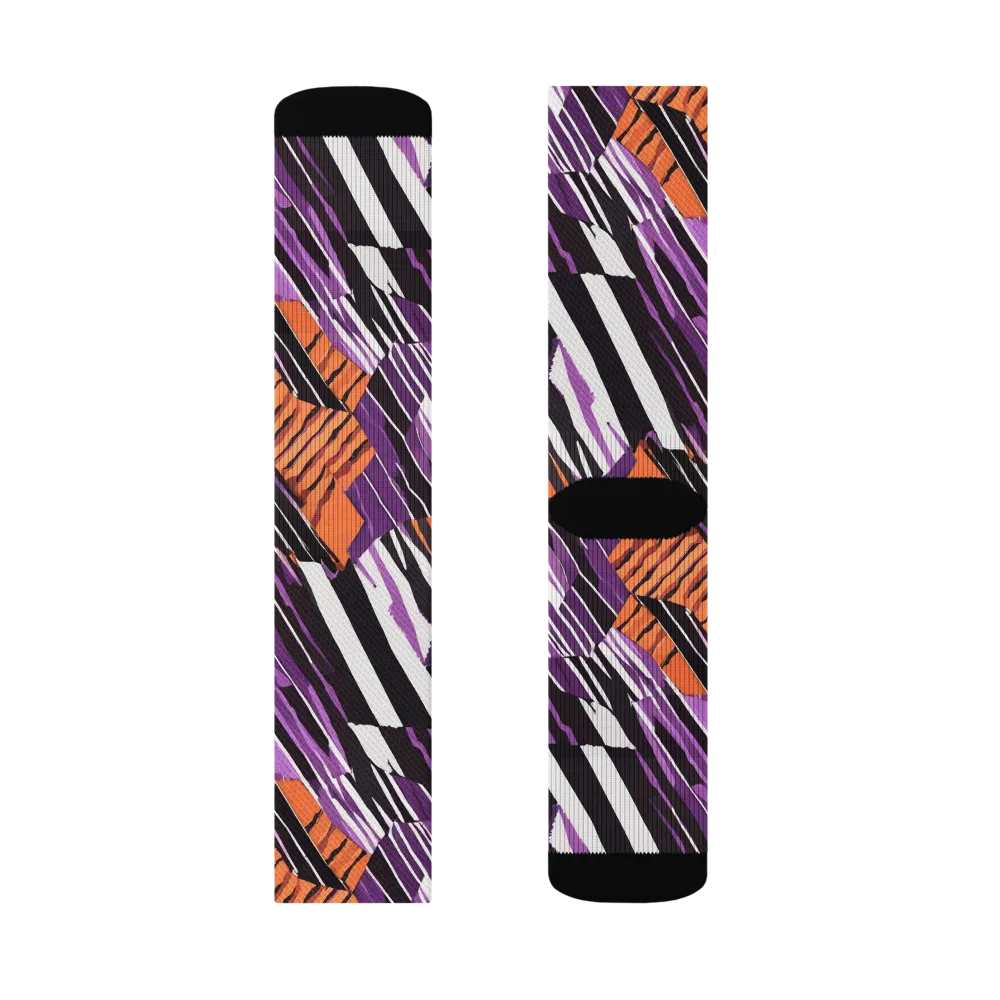 Electric Tigerstripe on Socks — Left Sock