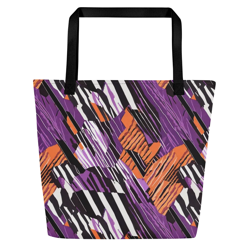 Electric Tigerstripe on Large Tote Bag W/ Pocket — Front