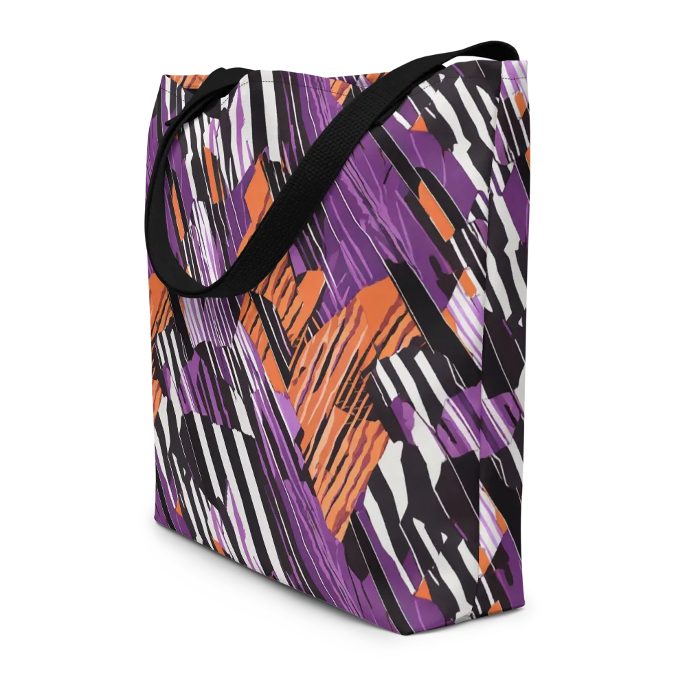 Electric Tigerstripe on Large Tote Bag W/ Pocket — Front