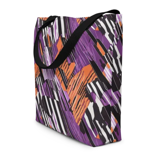 Electric Tigerstripe on a Large Tote Bag W/ Pocket